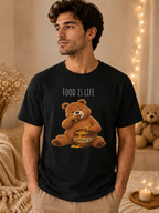Cute Bear Shirt Food Is Life Tee, Funny Bear Graphic T-Shirt, Honey Bear Shirt, Foodie Gift, Bear Lover Gift, Unisex Animal Tee