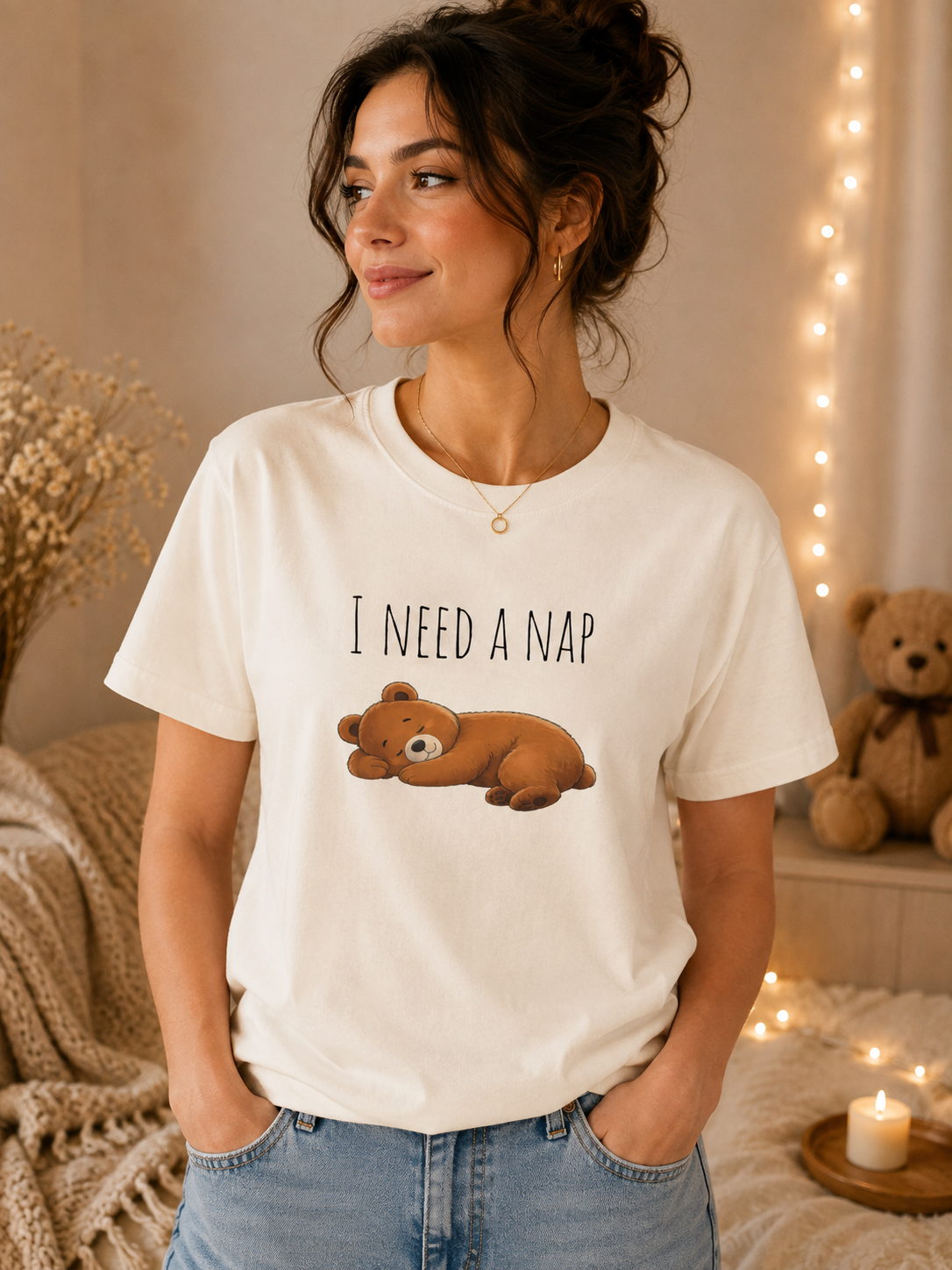 I Need a Nap Bear Shirt, Cute Sleeping Bear T-Shirt, Cozy Animal Graphic Tee, Funny Sleep Lover Gift, Unisex Comfort Colors Tee