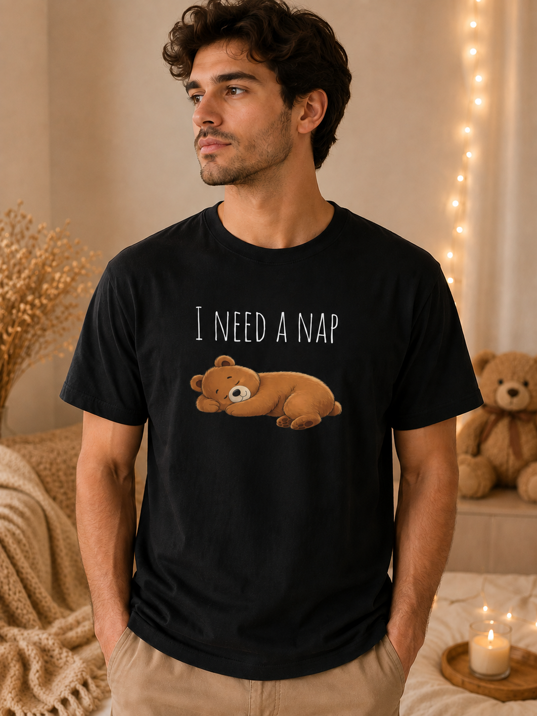 I Need a Nap Bear Shirt, Cute Sleeping Bear T-Shirt, Cozy Animal Graphic Tee, Funny Sleep Lover Gift, Unisex Comfort Colors Tee