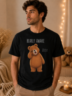 Bearly Awake Bear T-Shirt | Cute Funny Bear Graphic Tee | Unisex Comfort Colors Shirt | Sleepy Bear Gift