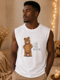 Cute Bear Muscle Tank Top | Cute Gym Bear Shirt | Cute Workout Tank | Unisex Sleeveless Fitness Top | Gift for Gym Lovers