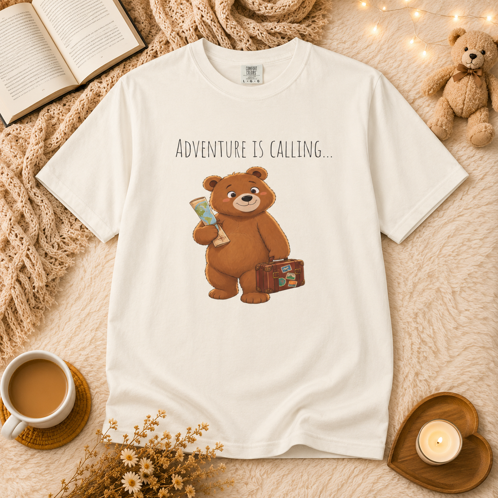Adventure Is Calling Bear T-Shirt | Cute Travel Bear Shirt | Bear Graphic Tee | Unisex Bear Lover Gift