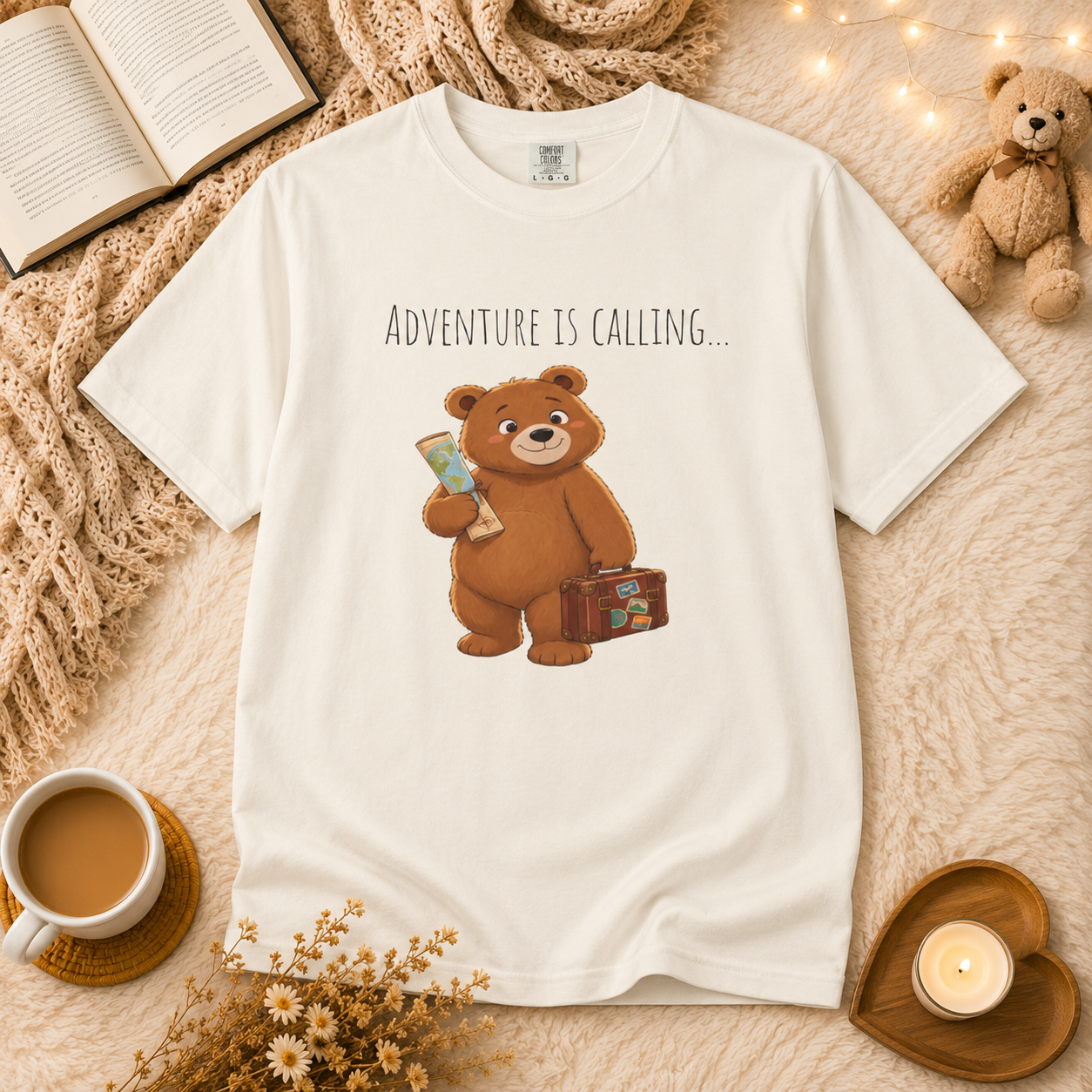 Adventure Is Calling Bear T-Shirt | Cute Travel Bear Shirt | Bear Graphic Tee | Unisex Bear Lover Gift