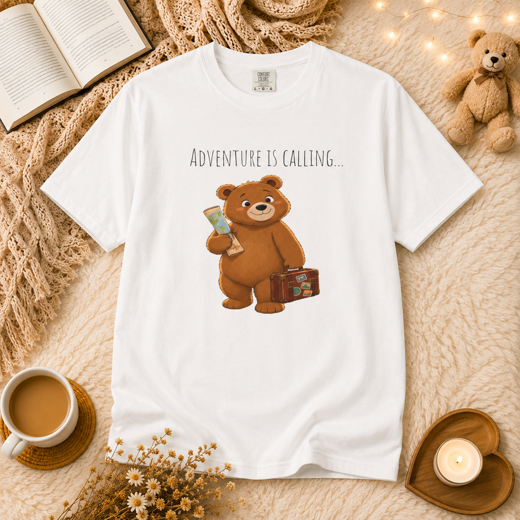 Adventure Is Calling Bear T-Shirt | Cute Travel Bear Shirt | Bear Graphic Tee | Unisex Bear Lover Gift