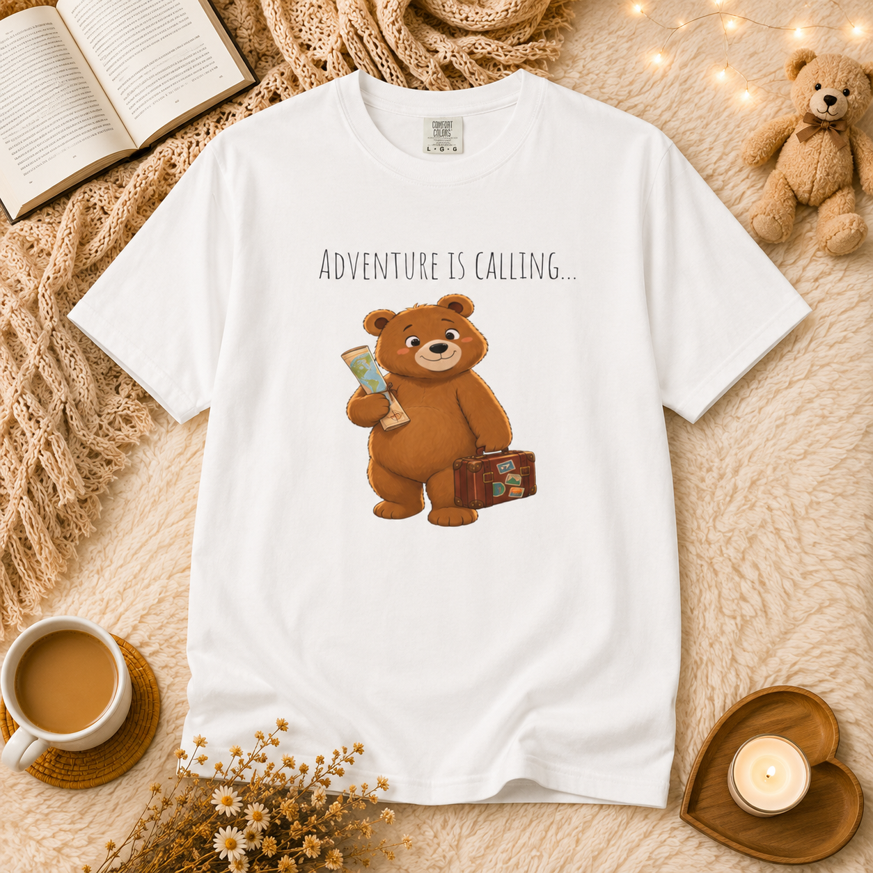 Adventure Is Calling Bear T-Shirt | Cute Travel Bear Shirt | Bear Graphic Tee | Unisex Bear Lover Gift