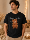 Grumpy Bear Happy Monday T-Shirt| Happy Monday Graphic T-Shirt | Cute Bear Graphic Tee | Unisex Bear Lover Gift
