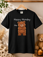 Grumpy Bear Happy Monday T-Shirt| Happy Monday Graphic T-Shirt | Cute Bear Graphic Tee | Unisex Bear Lover Gift
