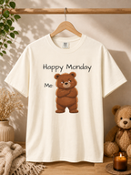 Grumpy Bear Happy Monday T-Shirt| Happy Monday Graphic T-Shirt | Cute Bear Graphic Tee | Unisex Bear Lover Gift