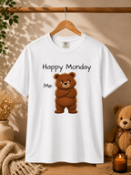 Grumpy Bear Happy Monday T-Shirt| Happy Monday Graphic T-Shirt | Cute Bear Graphic Tee | Unisex Bear Lover Gift
