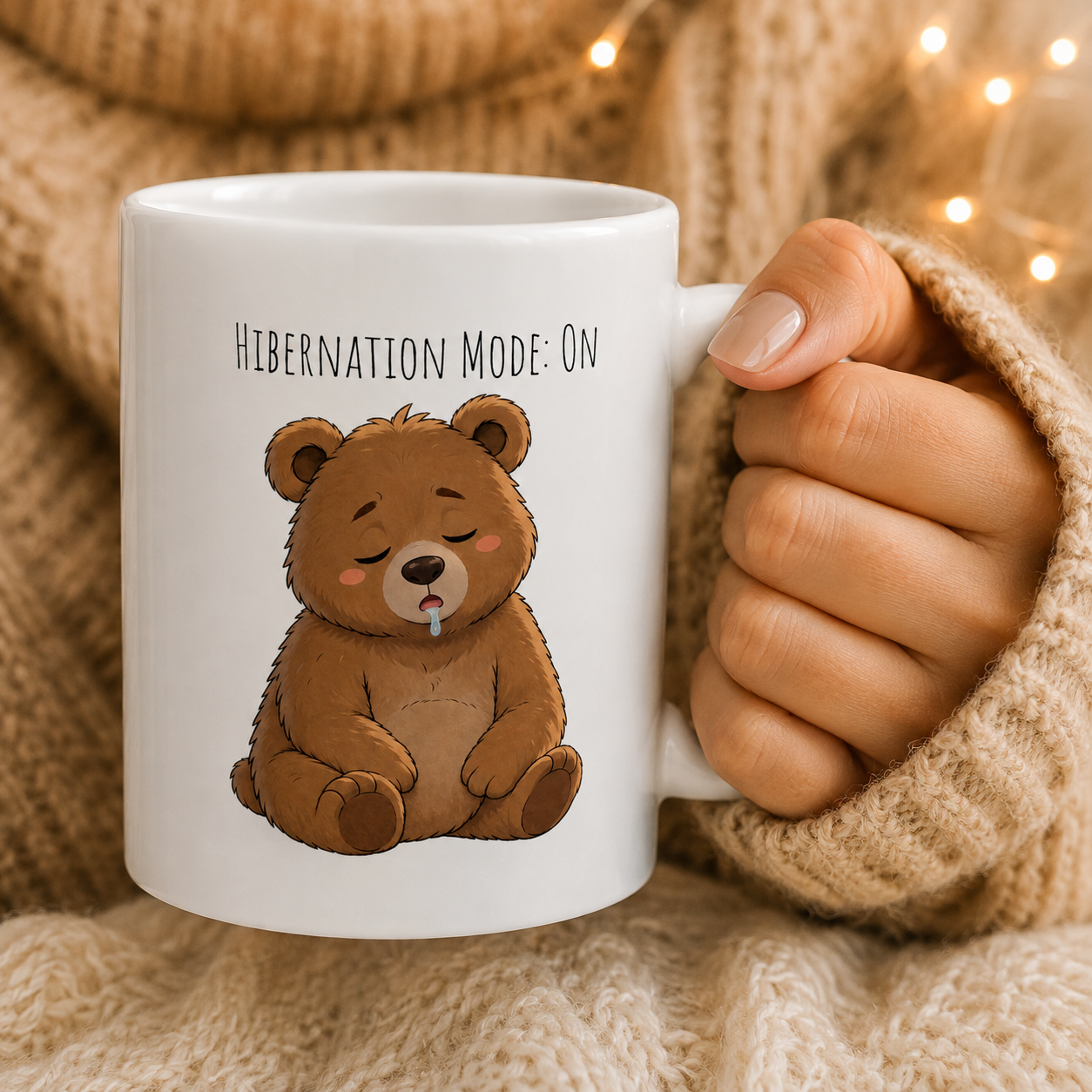 Hibernation Mode:On Cute Bear Mug | Cute Sleepy Bear Coffee Cup Coffee Mug 11oz, 15oz, I Bear Lover Gift, Cozy Tea Cup