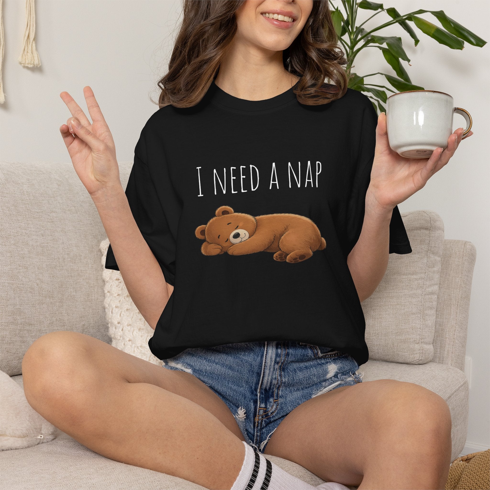 I Need a Nap Bear Shirt, Cute Sleeping Bear T-Shirt, Cozy Animal Graphic Tee, Funny Sleep Lover Gift, Unisex Comfort Colors Tee