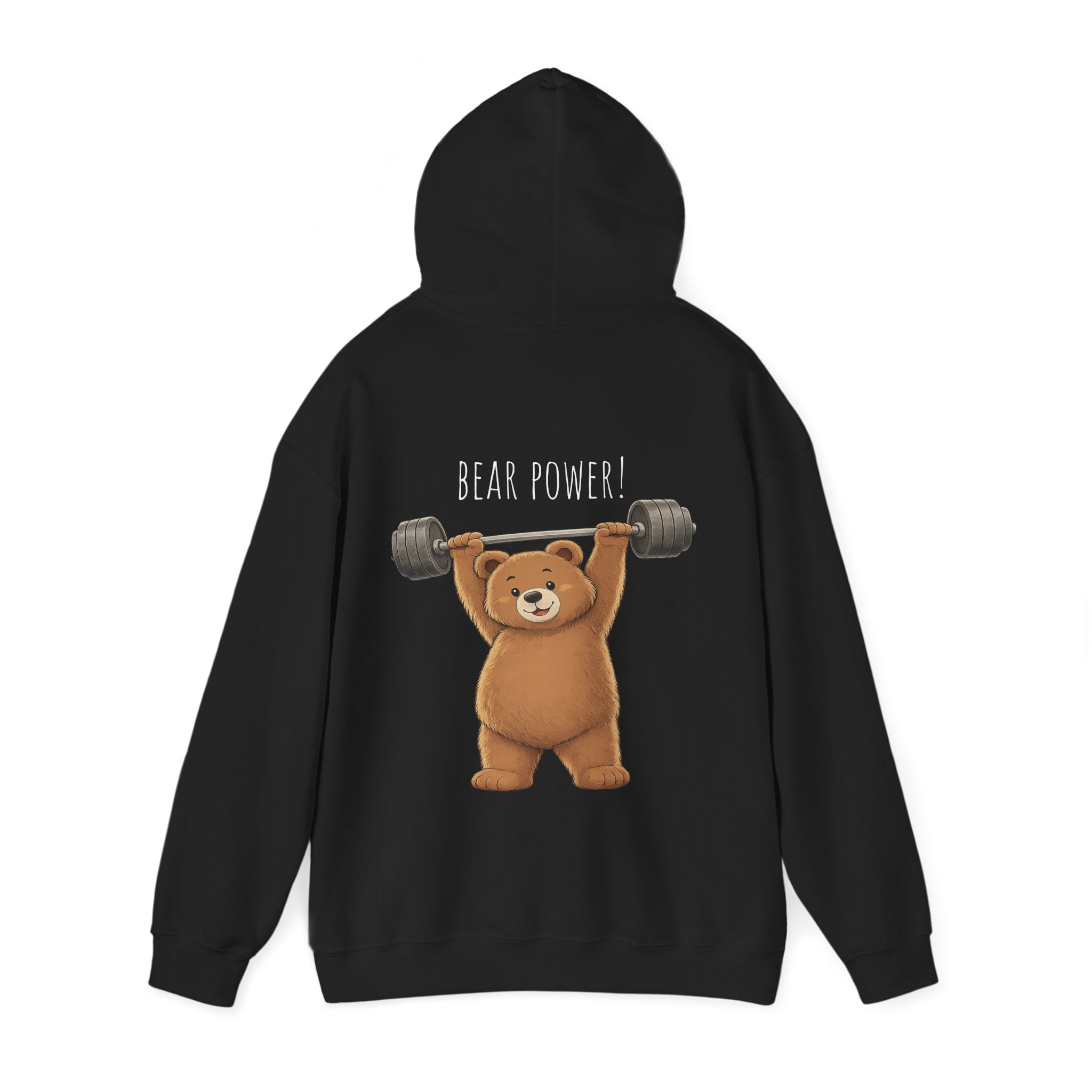 Bear Power Hoodie | Cute Bear Gym Hoodie | Funny Weightlifting Bear Sweatshirt | Unisex Cute Hoodie | Fitness Gift for Men & Women