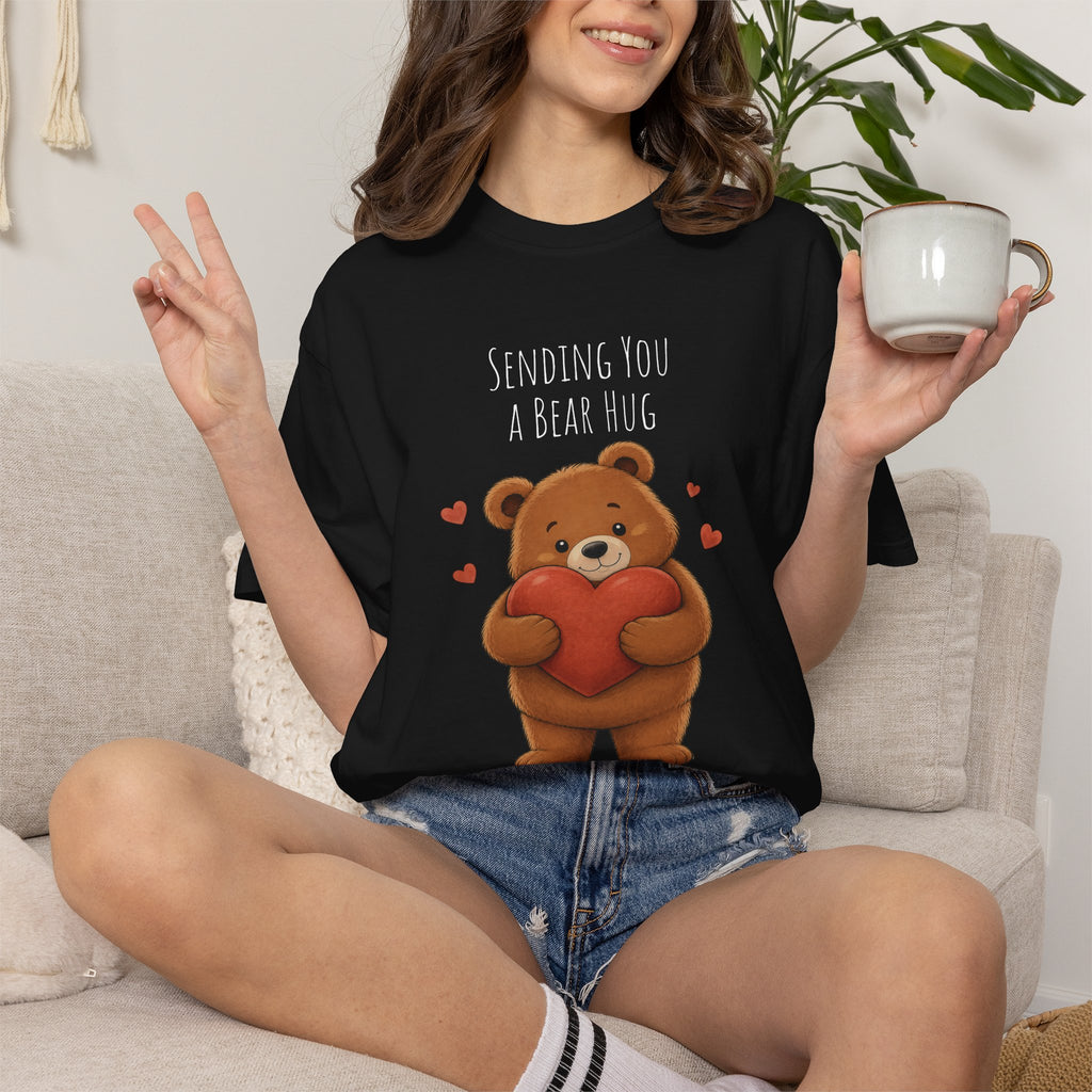 Sending You a Bear Hug T-Shirt Cute Bear Tee I Heart Warming Graphic Tee, Bear Lover Gift, Cozy Animal Lover T Shirt