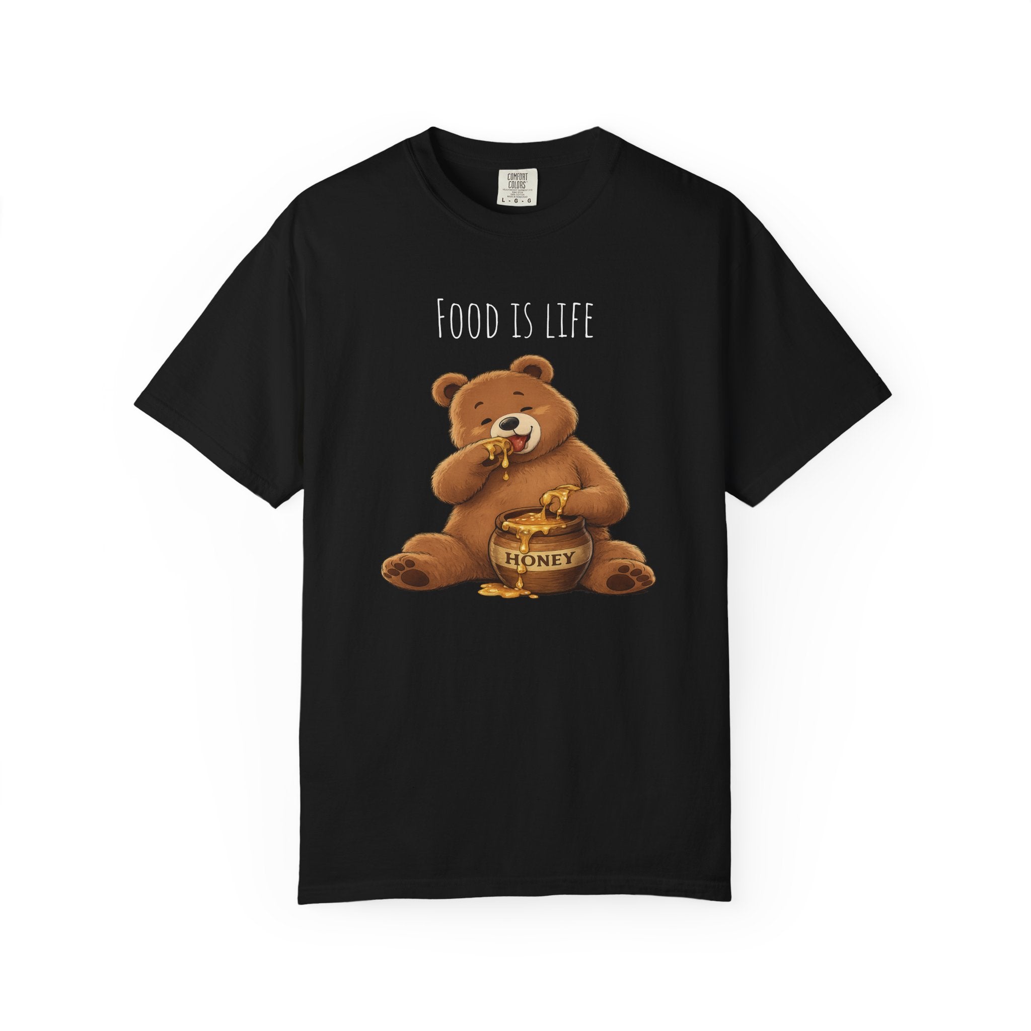 Cute Bear Shirt Food Is Life Tee, Funny Bear Graphic T-Shirt, Honey Bear Shirt, Foodie Gift, Bear Lover Gift, Unisex Animal Tee