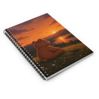 Cute Bear Sunset Notebook, Scenic Mountain Spiral Journal, Woodland Bear Spiral Notebook, Cozy Stationery Gift, Notebook Gift