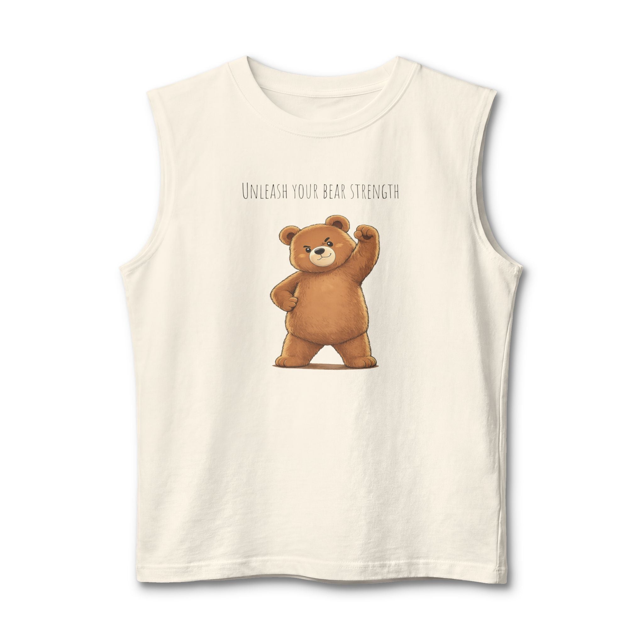 Unleash Your Bear Strength Muscle Tank Top | Cute Gym Bear Shirt | Cute Workout Tank | Unisex Sleeveless Fitness Top | Gift for Gym Lovers