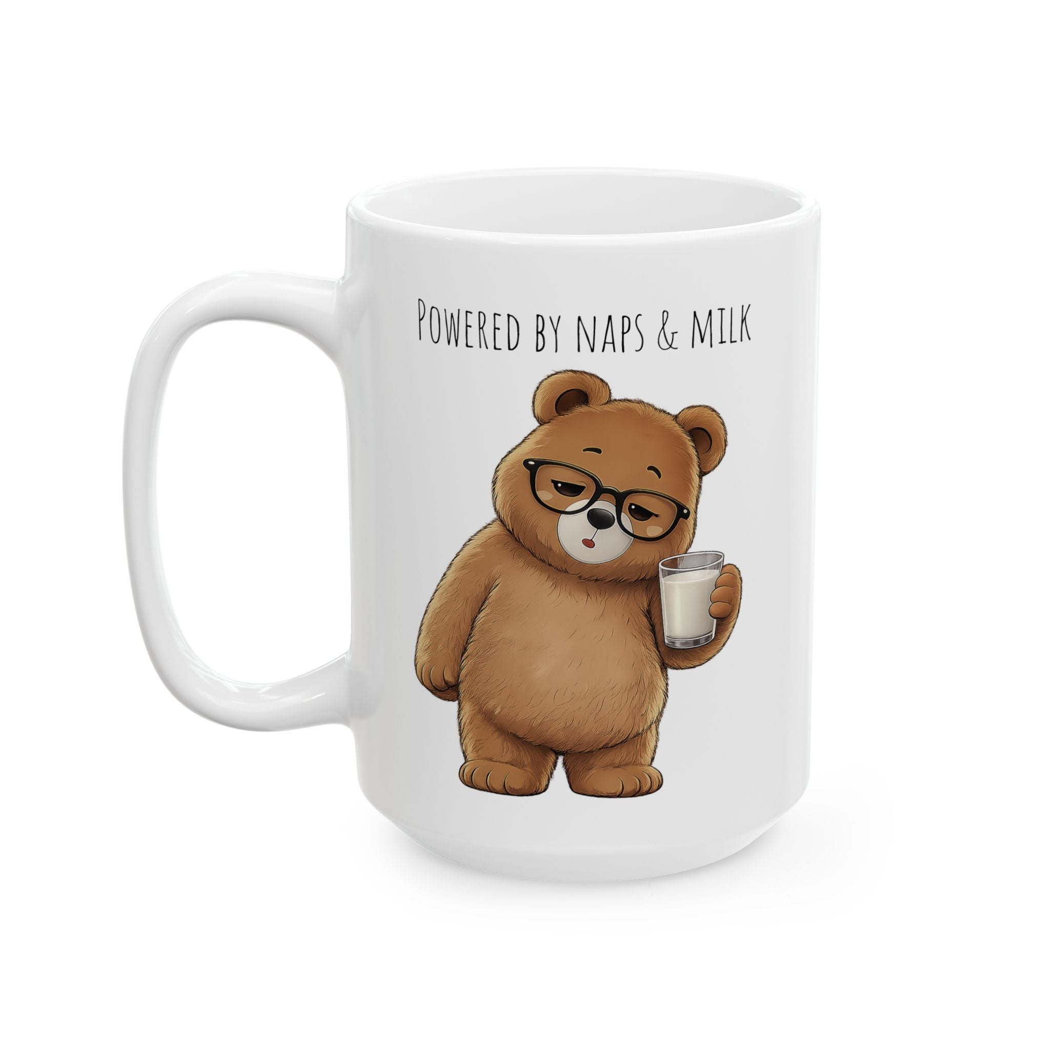 Powered by Naps & Milk Bear Coffee Mug 11oz,15oz | Cute Ceramic Mug