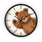 Cute Teddy Bear Wall Clock, Nursery Wall Decor, Kids Room Clock, Animal Wall Clock, Baby Nursery Gift, Bear Lover Decor