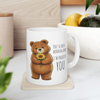 Cute Bear Sunflower Mug | I'm Proud of You Coffee Mug | Encouragement Gift | Positive Affirmation Ceramic Mug 11oz,15oz