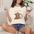 Low Battery Mode Cute Bear T-Shirt I Cute Bear Tee I Heart Warming Graphic Tee, Bear Lover Gift, Cozy Animal Lover T Shirt