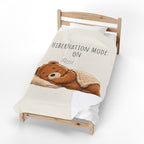Hibernation Mode On Bear Blanket, Cute Bear Throw Blanket, Cozy Velveteen Plush Blanket, Bear Lover Gift, Funny Animal Blanket