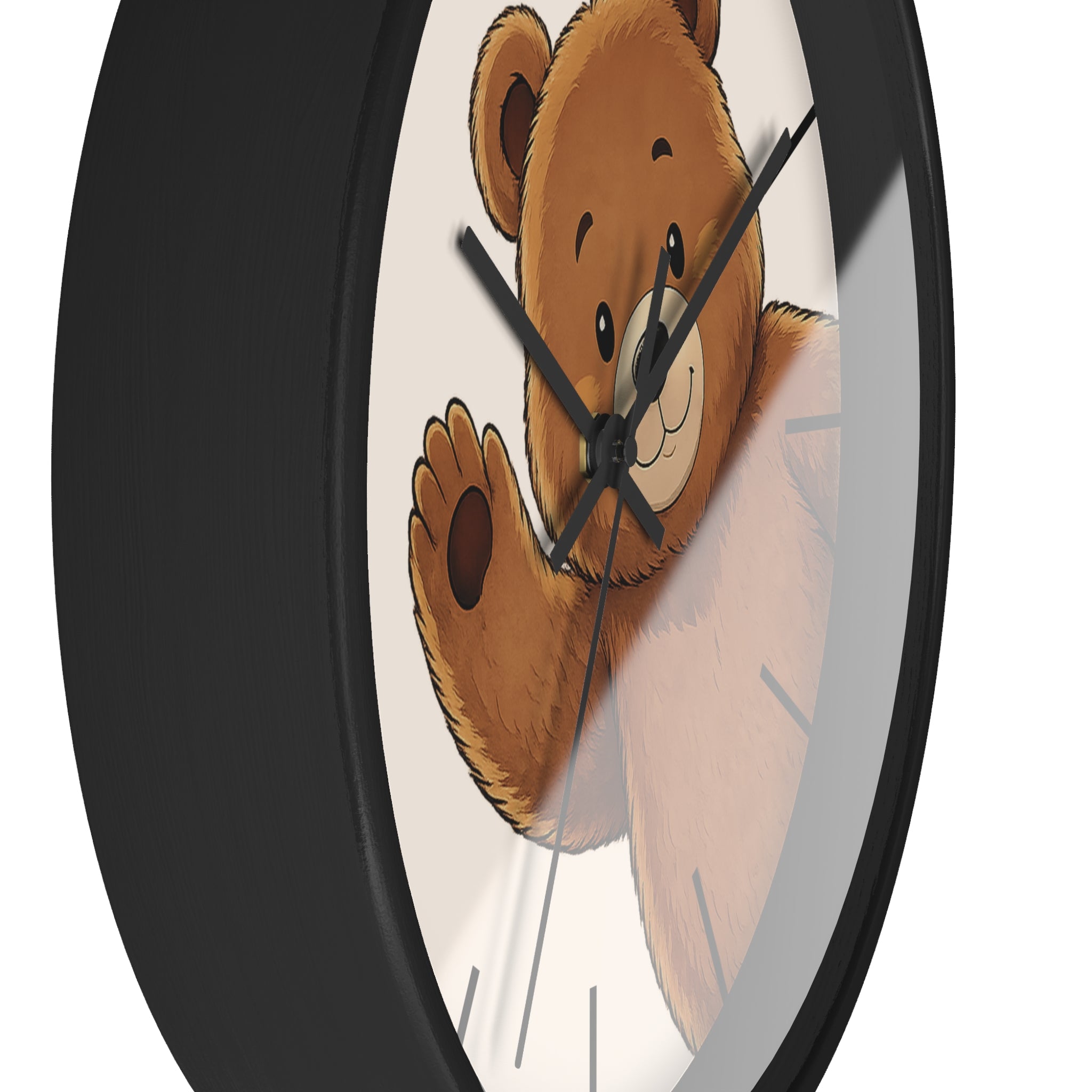 Cute Teddy Bear Wall Clock, Nursery Wall Decor, Kids Room Clock, Animal Wall Clock, Baby Nursery Gift, Bear Lover Decor