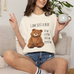 I Am Just a Bear T-Shirt – Eat Sleep Chill Repeat Cute Bear Graphic Tee I Funny Bear Graphic Tee I Bear Lover Gift I Cozy Animal Lover T Shirt