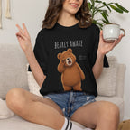 Bearly Awake Bear T-Shirt | Cute Funny Bear Graphic Tee | Unisex Comfort Colors Shirt | Sleepy Bear Gift