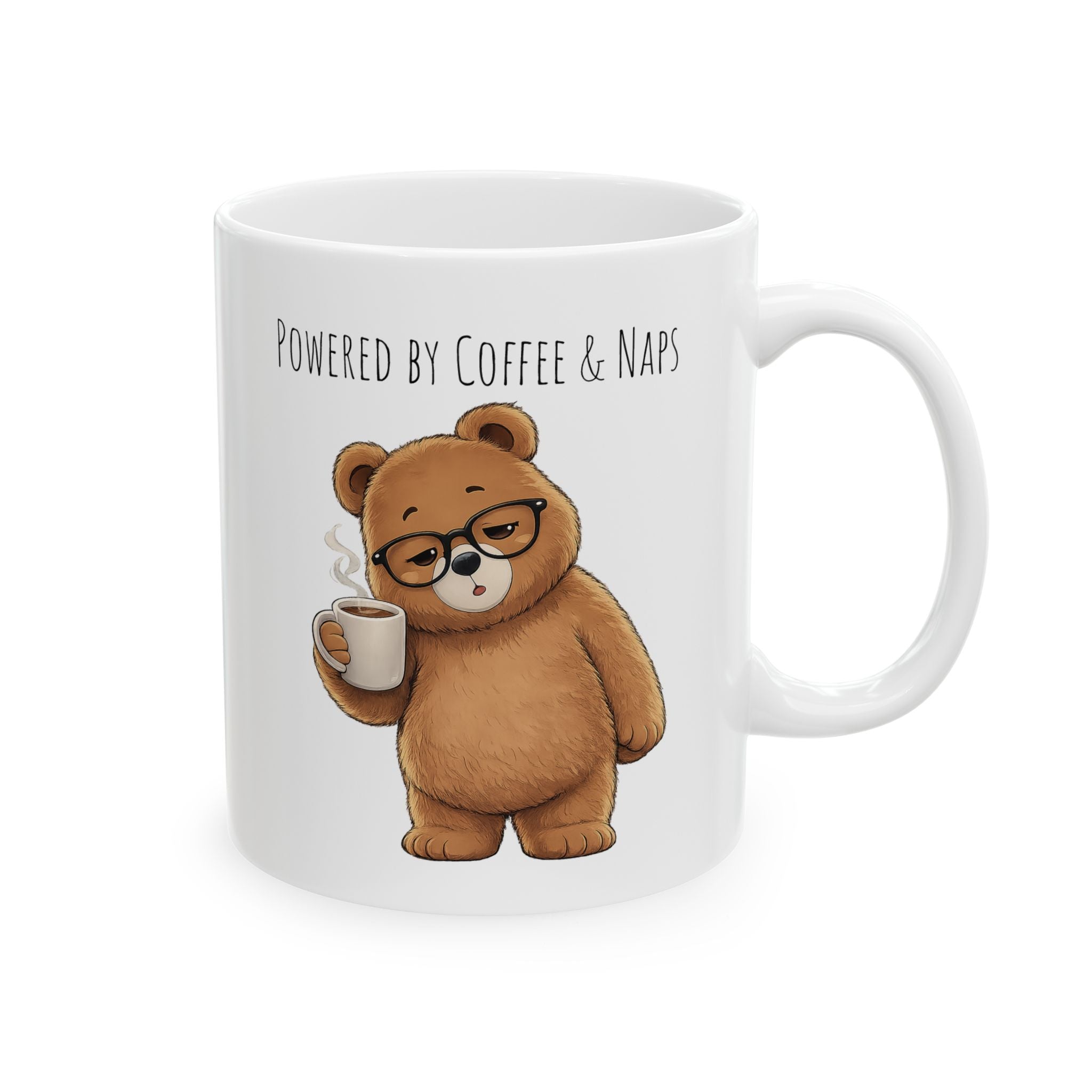 Powered by Coffee & Naps Bear Coffee Mug 11oz,15oz | Cute Ceramic Mug