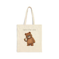Powered by Naps & Milk Cute Bear Canvas Tote Bag| Funny Teddy Bear Reusable Shopping Bag | Bear Lover Gift |Reusable Shoulder Bag