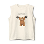 Bear Power Muscle Tank | Cute Gym Bear Shirt | Cute Workout Tank | Unisex Sleeveless Fitness Top | Gift for Gym Lovers