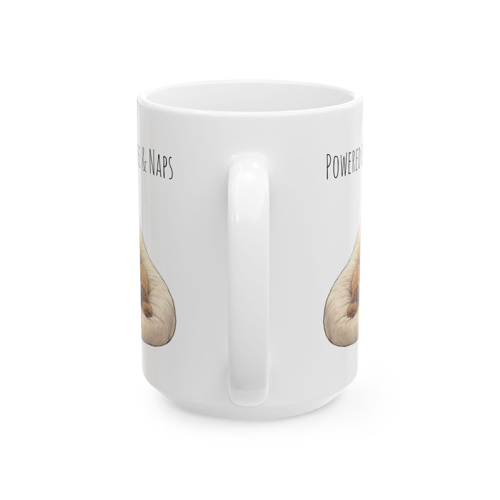 Powered by Coffee & Naps Bear Coffee Mug 15oz | Cute Ceramic Mug