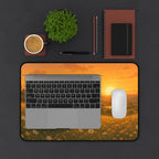 Cute Bear Desk Mat 32x16" | Large Mouse Pad | Cozy Office Desk Decor | Sunset Bear Gaming Mat | Bear Lover Gift
