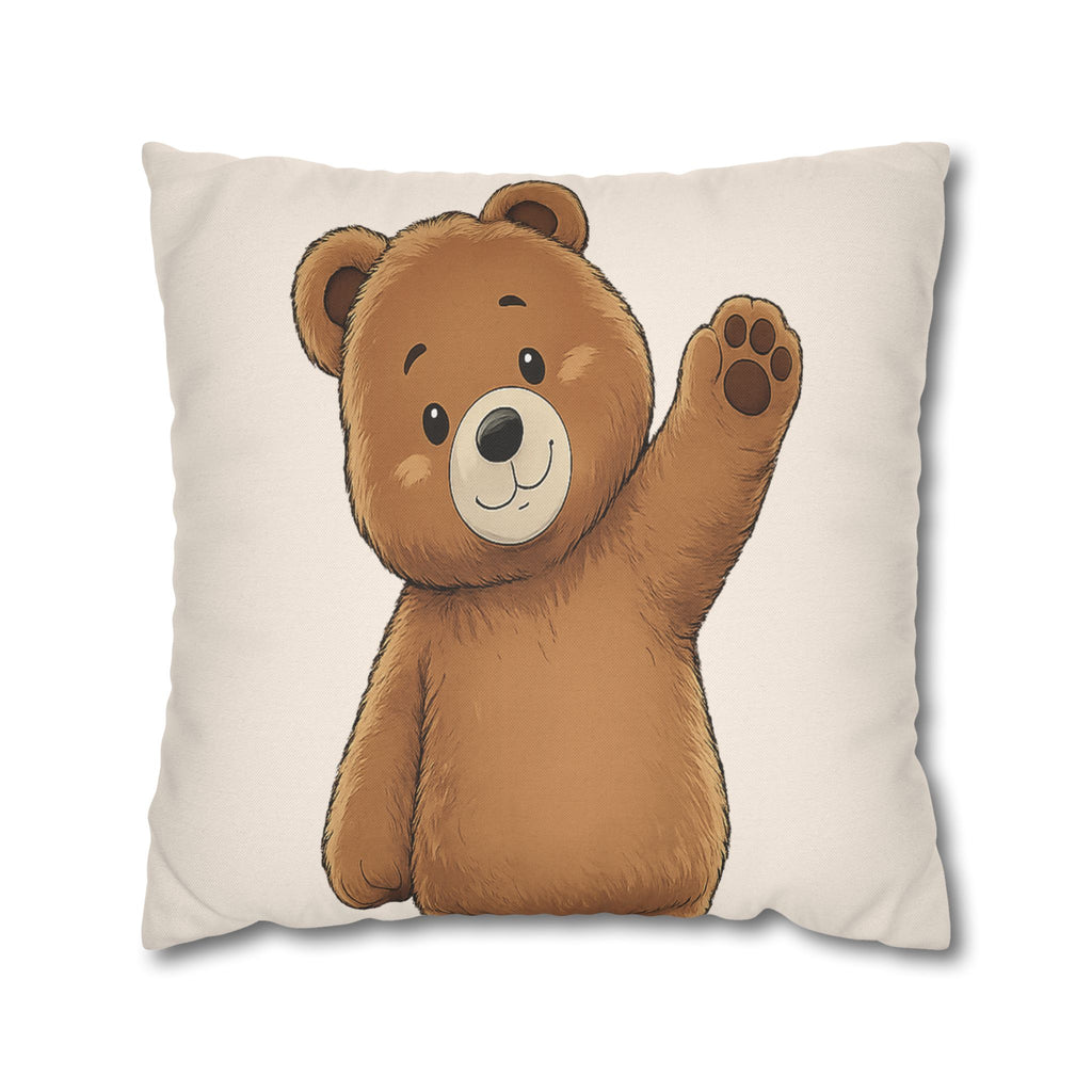 Cute Bear Pillow Cover | Teddy Bear Throw Pillow | Neutral Nursery Decor | Cozy Home Accent pillowcase