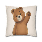 Cute Bear Pillow Cover | Teddy Bear Throw Pillow | Neutral Nursery Decor | Cozy Home Accent pillowcase