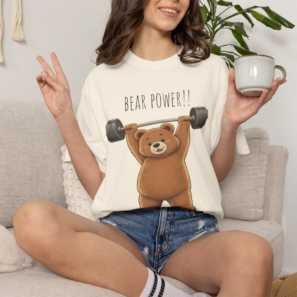 Bear Power Gym Shirt, Cute Weightlifting Bear T-Shirt, Funny Workout Tee, Fitness Lover Gift, Gym Bear Graphic Tee