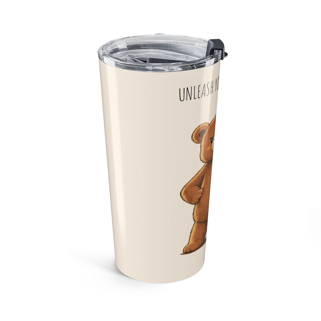 Cute Bear 20oz Tumbler | Unleash Your Bear Strength Travel Mug | Insulated Stainless Steel Coffee Cup | Bear Lover Gift
