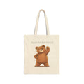 Cute Bear Canvas Tote Bag | Unleash Your Bear Strength| Motivational Reusable Tote | Bear Lover Gift |Reusable Shoulder Bag