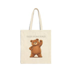 Cute Bear Canvas Tote Bag | Unleash Your Bear Strength| Motivational Reusable Tote | Bear Lover Gift |Reusable Shoulder Bag