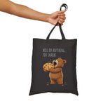 Will Do Anything for Snacks Bear Canvas Tote Bag| Funny Teddy Bear Reusable Shopping Bag | Bear Lover Gift |Reusable Shoulder Bag