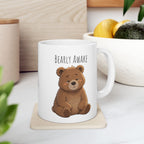 Bearly Awake Cute Bear Mug | Cute Sleepy Bear Coffee Cup Coffee Mug 11oz, 15oz, I Bear Lover Gift, Cozy Tea Cup