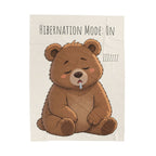 Hibernation Mode On Bear Blanket, Cute Bear Throw Blanket, Cozy Velveteen Plush Blanket, Bear Lover Gift, Funny Animal Blanket