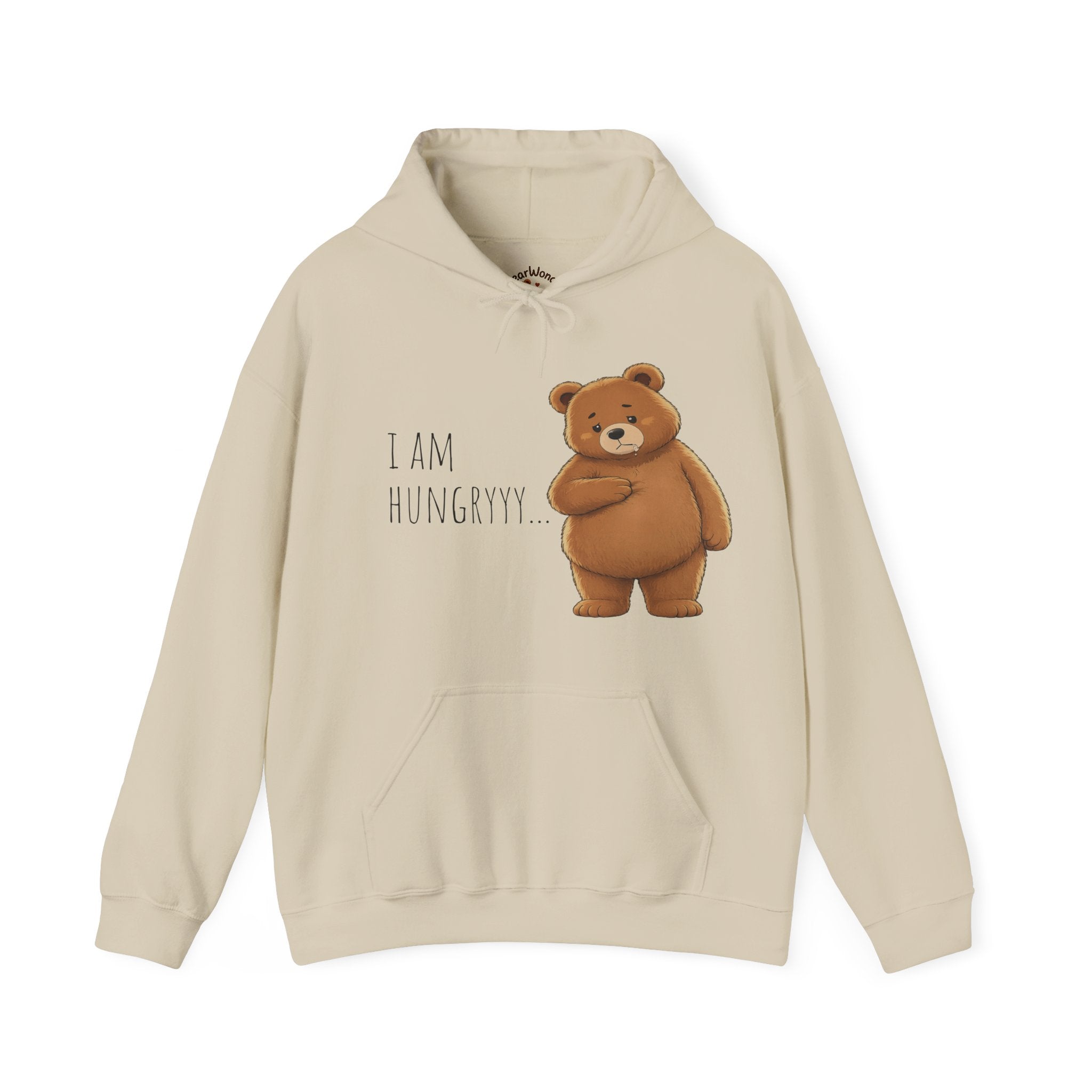 Where Is The Food? Bear Hoodie | Funny Hungry Bear Graphic Hoodie | Cute Foodie Gift | Unisex Cozy Sweatshirt | Front & Back Print