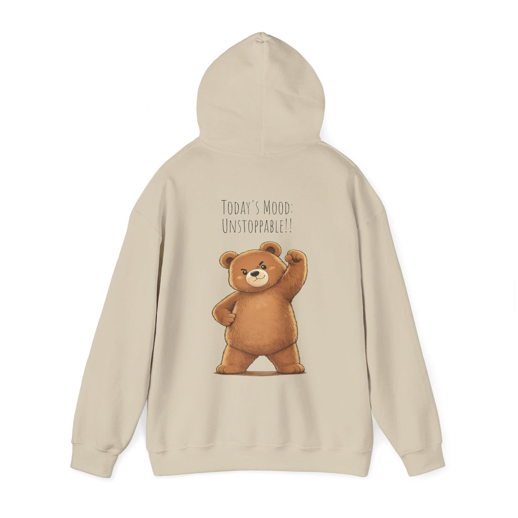 Cute Bear Motivational Hoodie | I Can. I Will. Watch Me. | Front & Back Graphic Unisex Pullover Sweatshirt