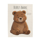Bearly Awake Cute Bear Velveteen Plush Blanket | Cozy Animal Throw | Gift for Bear Lovers