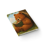 Cute Reading Bear Hardcover Journal | Ruled Line Notebook for Book Lovers | Woodland Bear Writing Journal